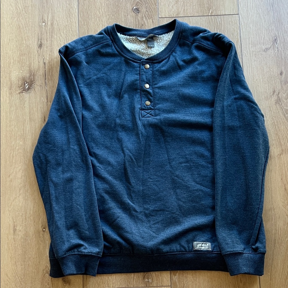 Eddie Bauer Men's large Black Henley Shirt